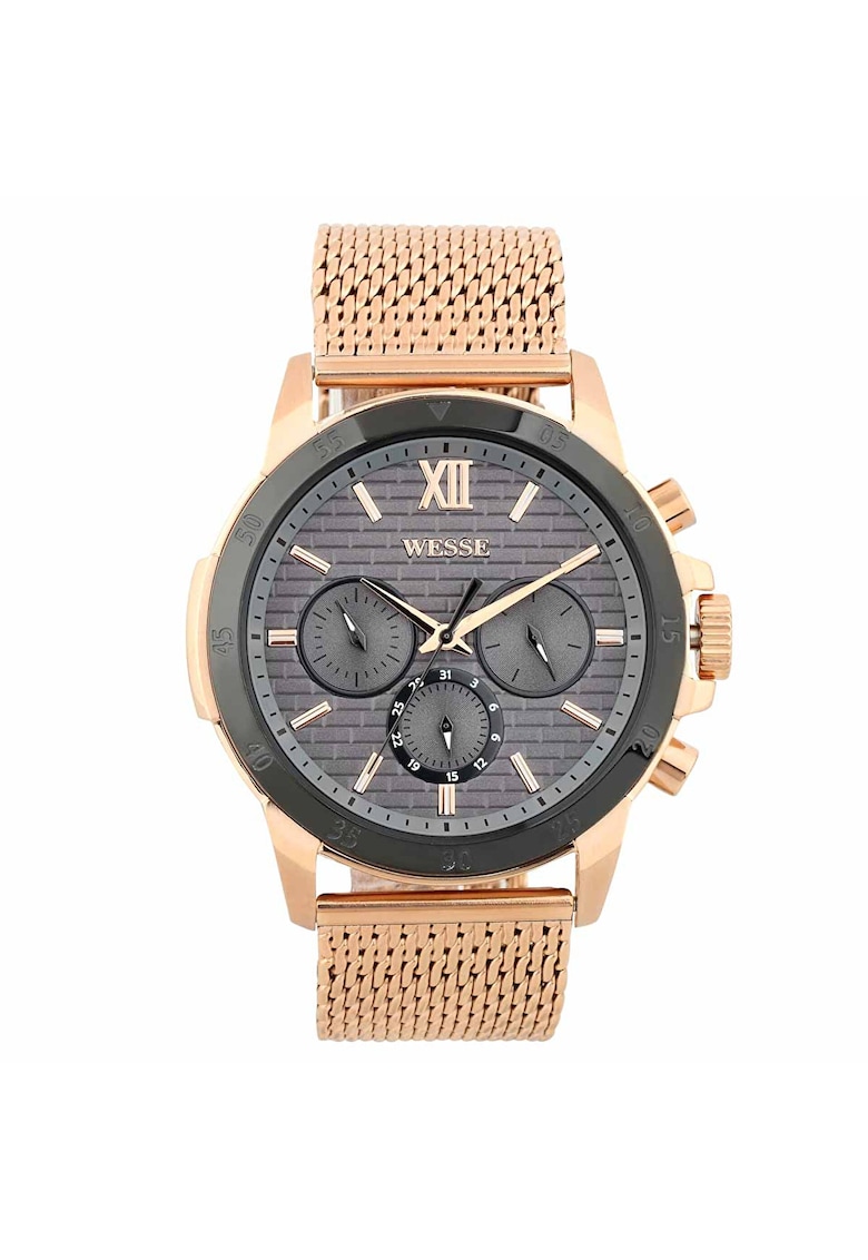 Ceas barbatesc model WWG400004M - bronz - gri - curea rose gold - mecanism quartz - rezistenta la apa 3 ATM