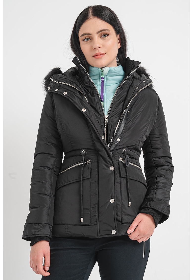 Geaca cu gluga - vatelina si garnitura cu blana sintetica Acam