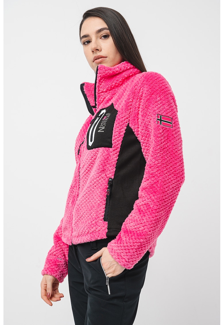 Bluza de trening cu fermoar si guler mediu