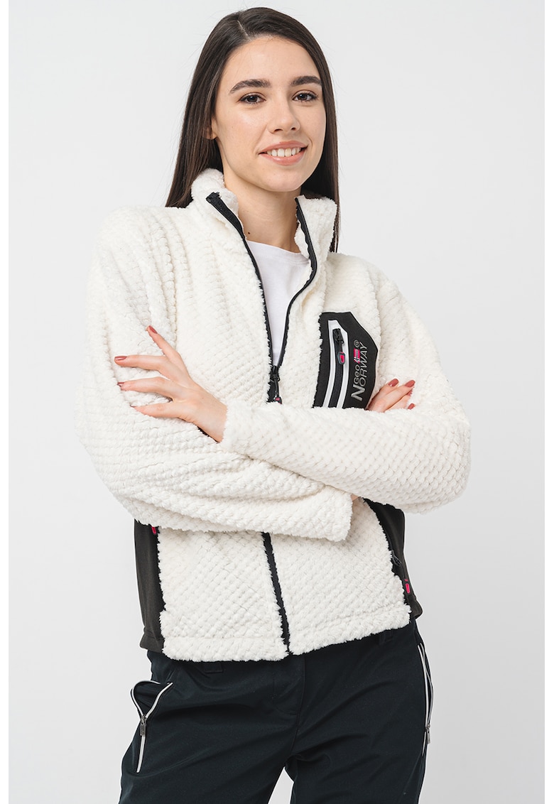 Bluza de trening cu fermoar si guler mediu