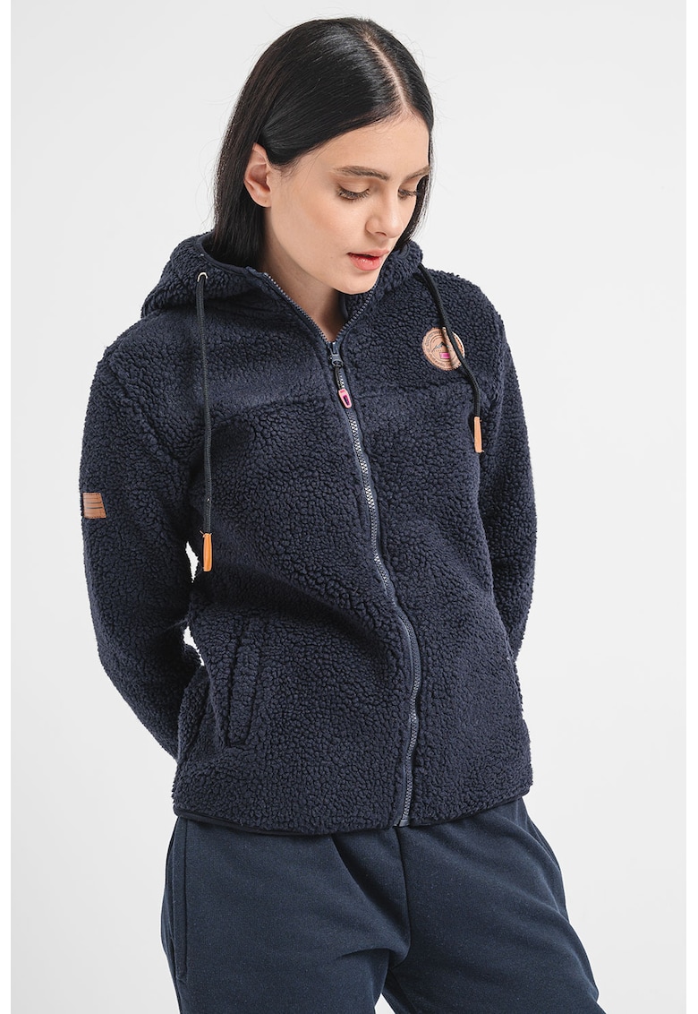Hanorac din material teddy cu buzunare