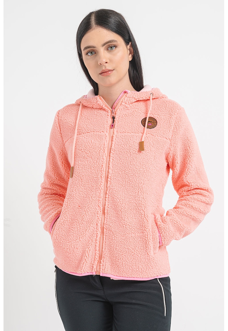 Hanorac din material teddy cu buzunare