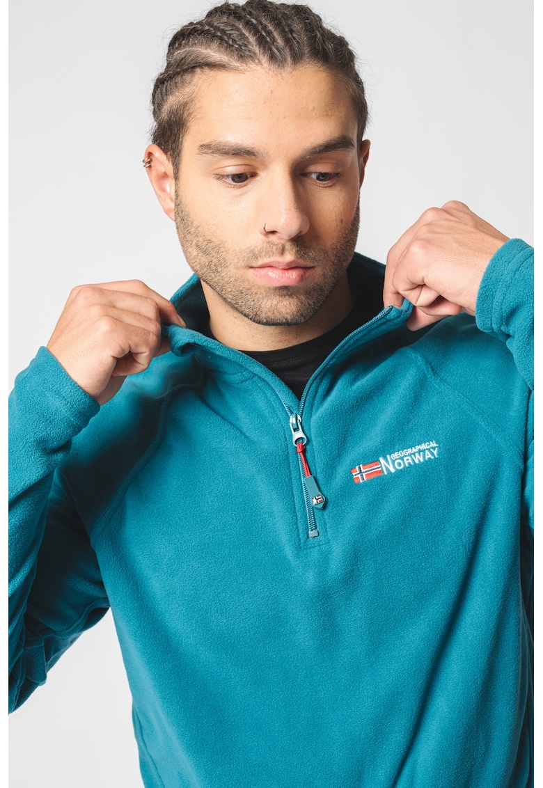 Bluza de trening cu fermoar scurt si logo brodat Tug