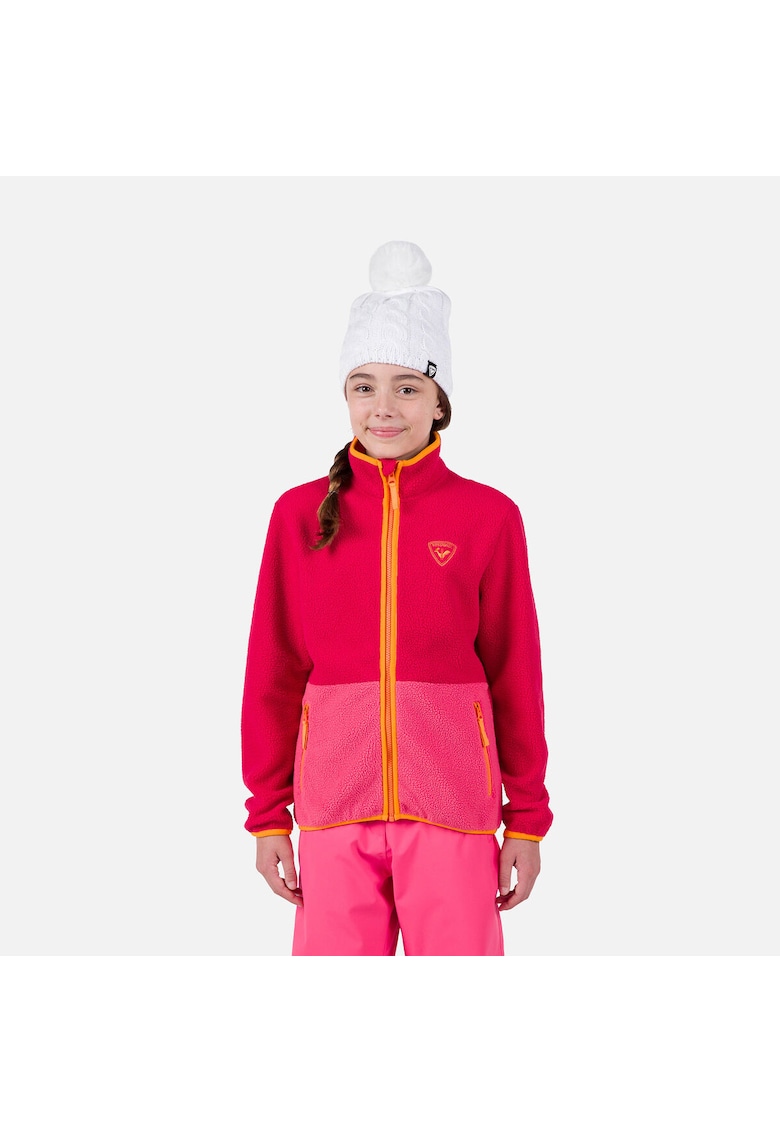 Bluza sport Alltrack fleece - cu fermoar - pentru juniori - rozwqeeq - Roz