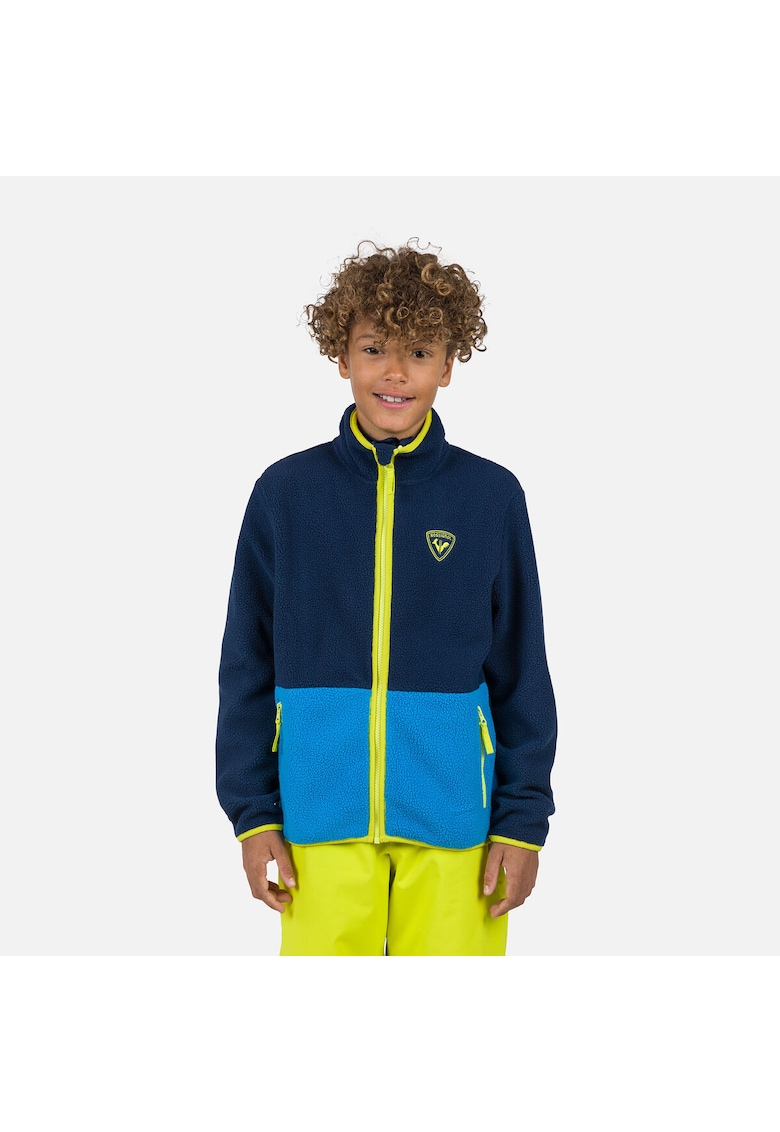 Bluza sport Alltrack fleece - cu fermoar - pentru juniori - albastru inchis - Albastru inchis
