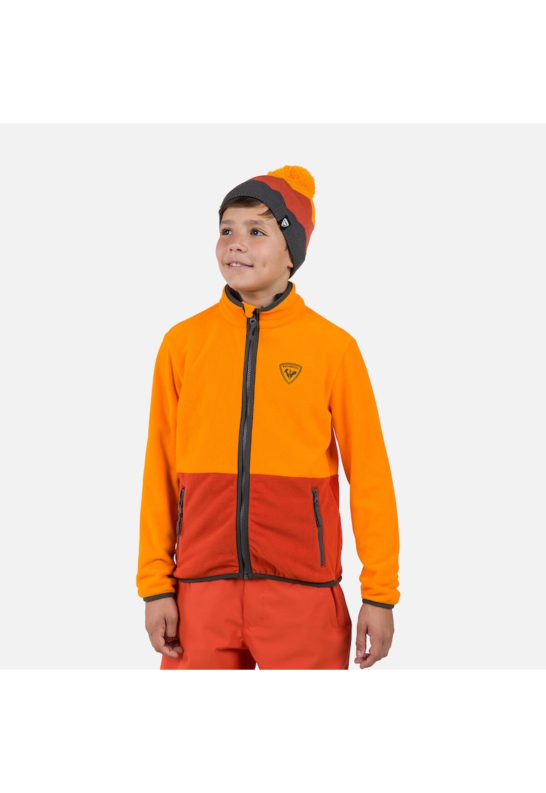 Bluza sport Strawpile fleece - cu fermoar - pentru juniori - portocaliu