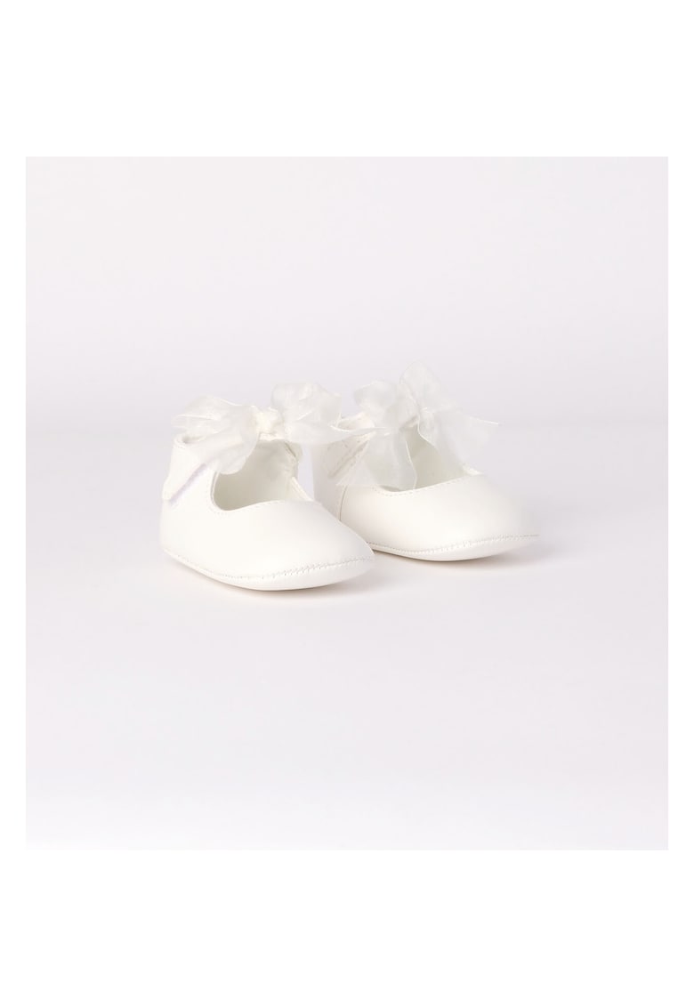 Pantofi cu fundita organza bebe fetita - 4.7043 - Natur