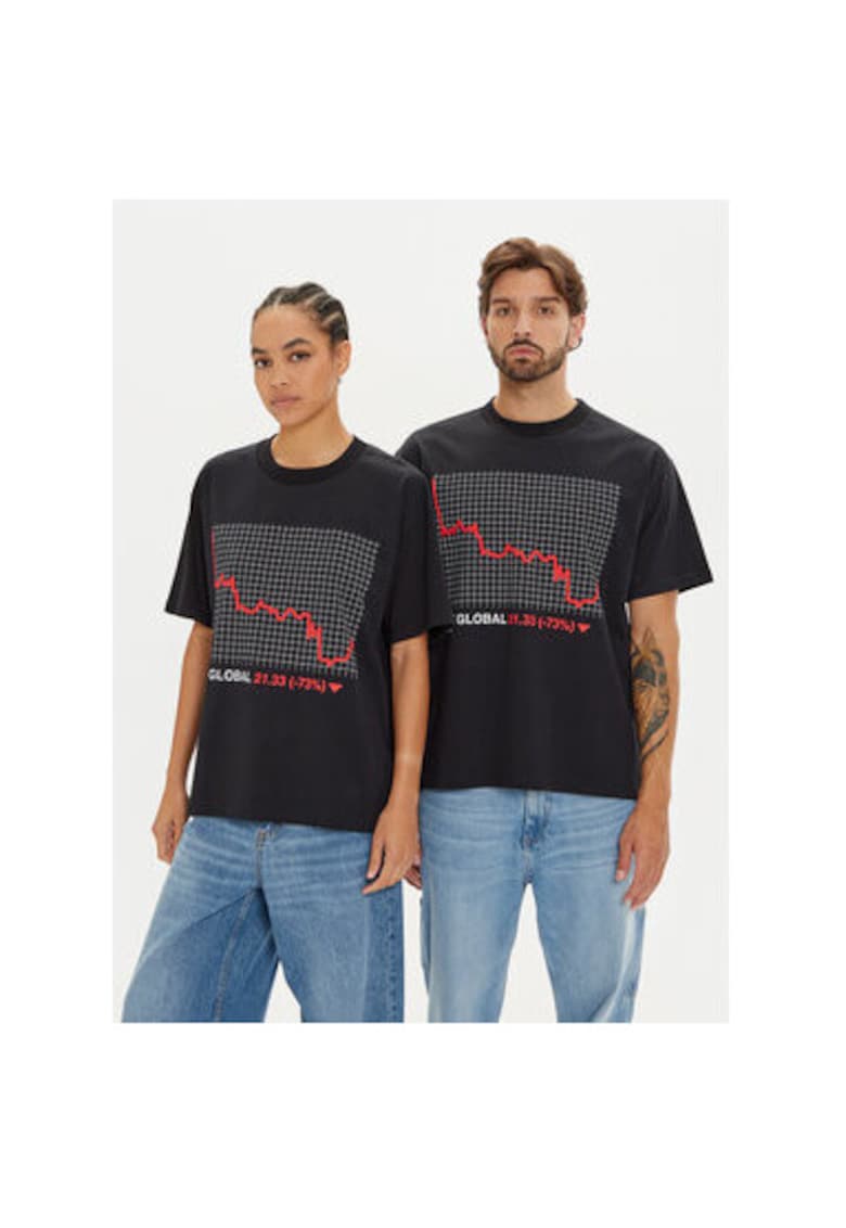 Tricou Dump Negru Oversize - Bumbac - Tricou Dump Negru Oversize - Bumbac -