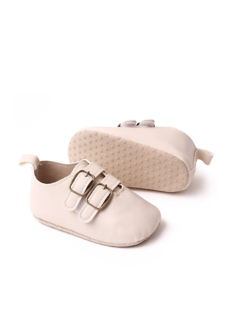 Pantofi Cu Catarame - Casual - Piele ecologica - Fete - Velcro - Ivoire
