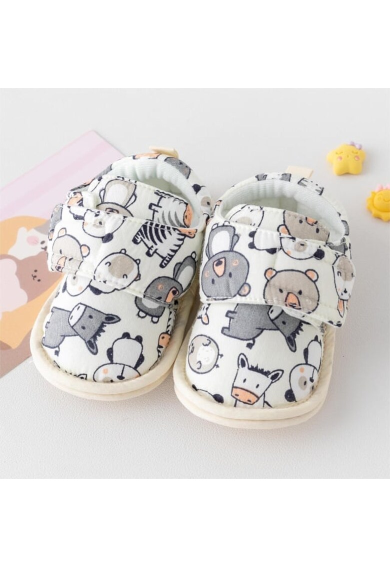 Pantofi Model Animalute - Casual - Textil - Baieti - Velcro - Multicolor