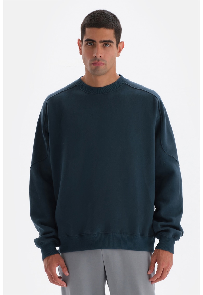 Bluza de trening lejera cu deolteu - Albastru petrol