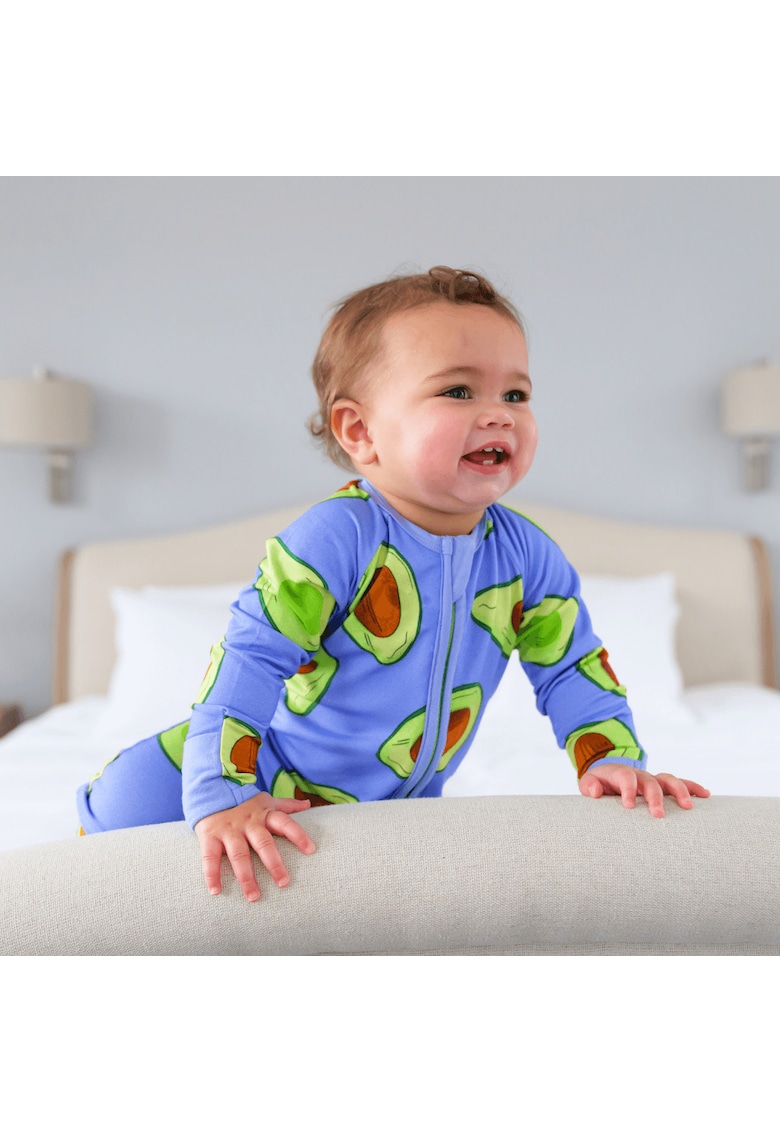 Pijamale lungi din bambus cu fermoar reversibil -  - Avocado - Albastru Electric si Verde Aprins - pentru baieti Pijamale lungi din bambus cu fermoar reversibil -  - Avocado - Albastru Electric si Verde Aprins - pentru baieti