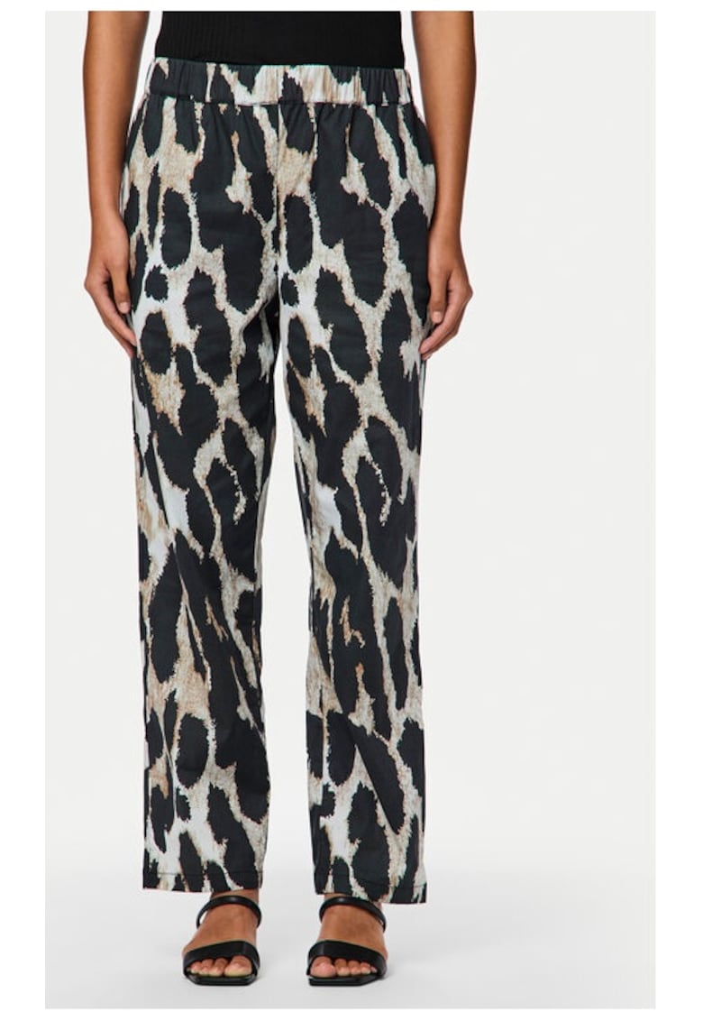 Pantaloni din material Jade 17155365 Negru Straight Fit - Bumbac