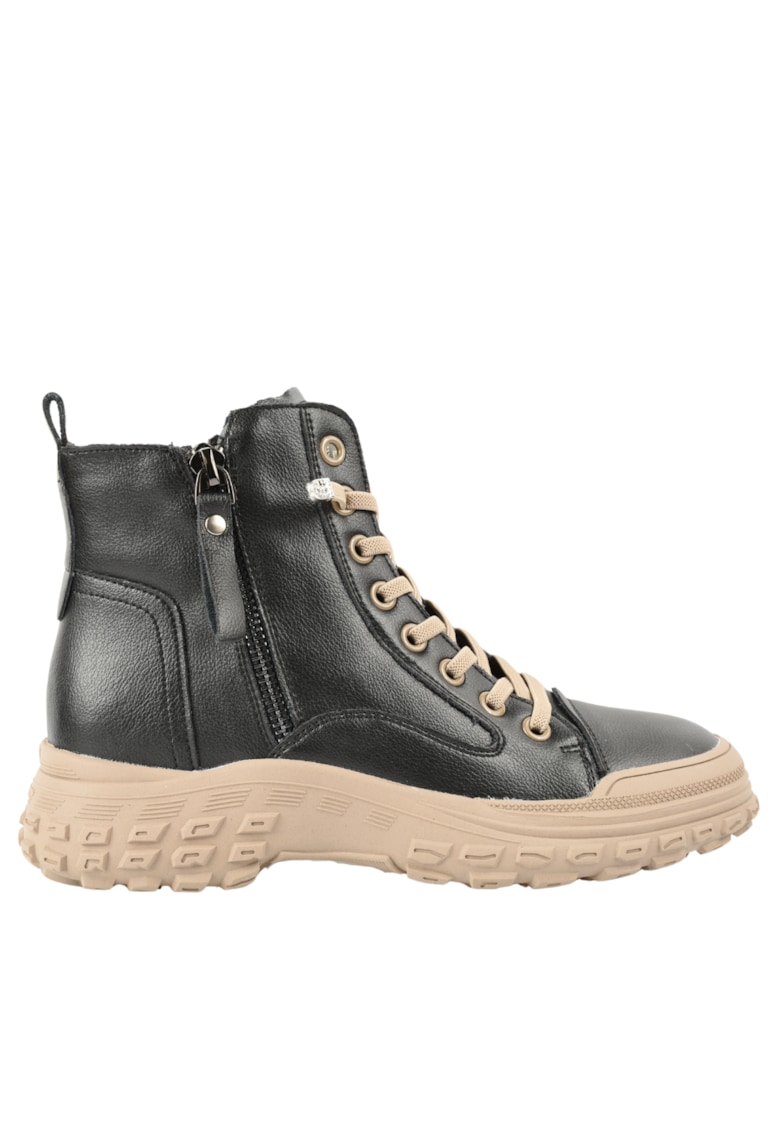 Ghete casual - dama -  1292 - negru - piele naturala