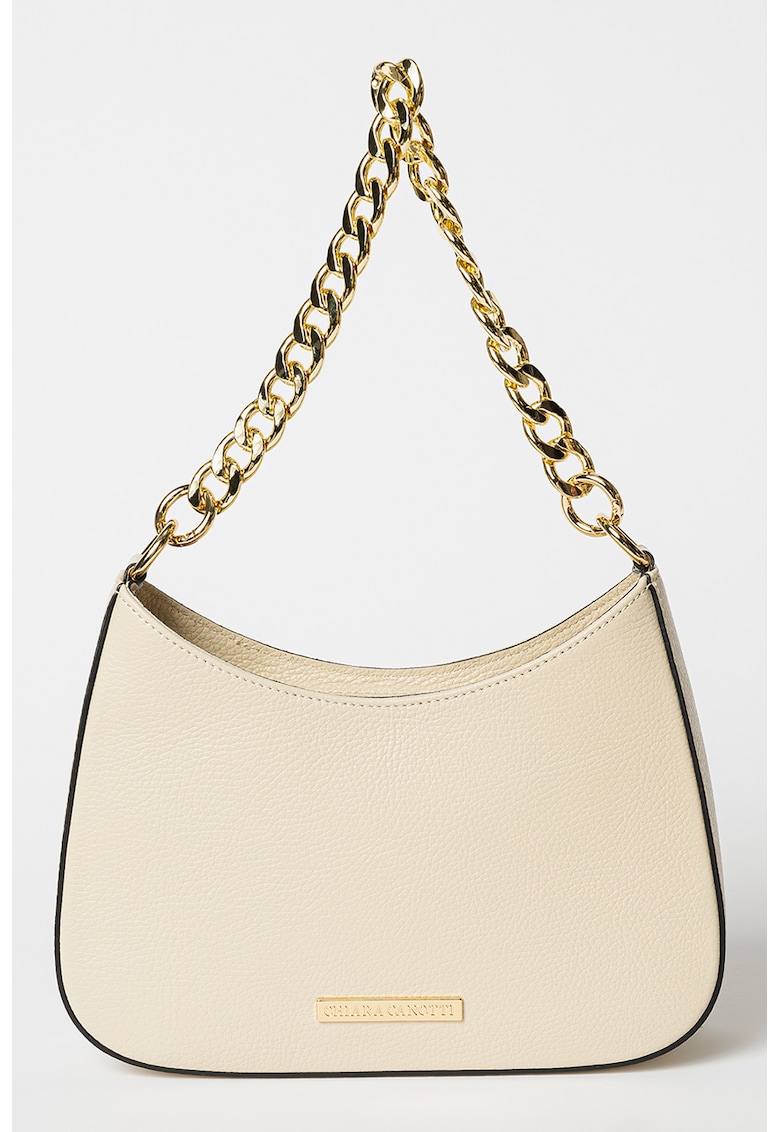 Geanta crossbody de piele cu maner lant