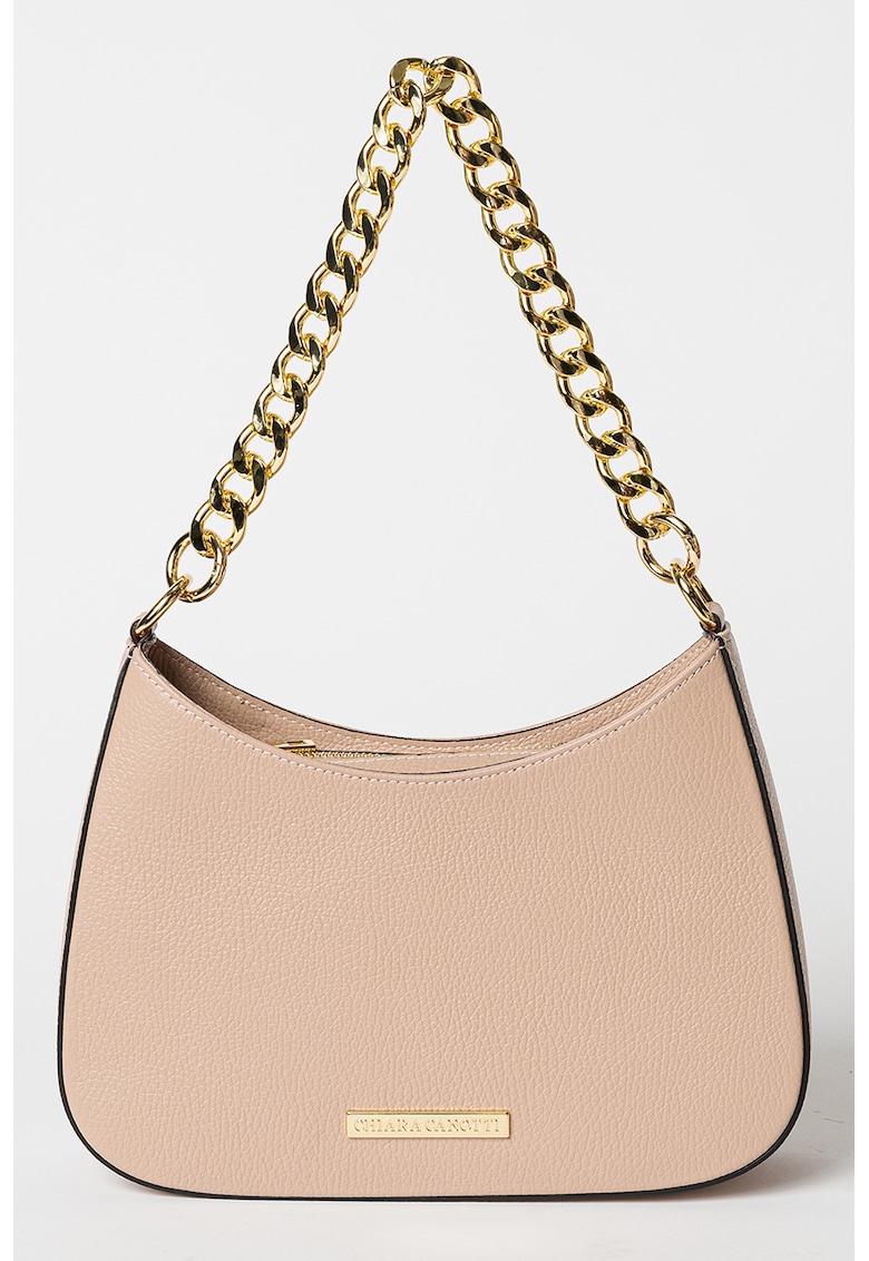 Geanta crossbody de piele cu maner lant