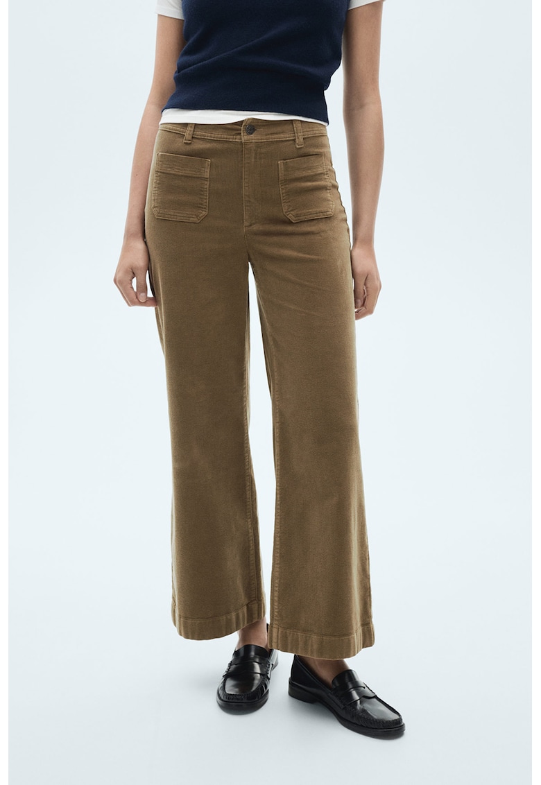 Pantaloni crop evazati din reiat Catherip