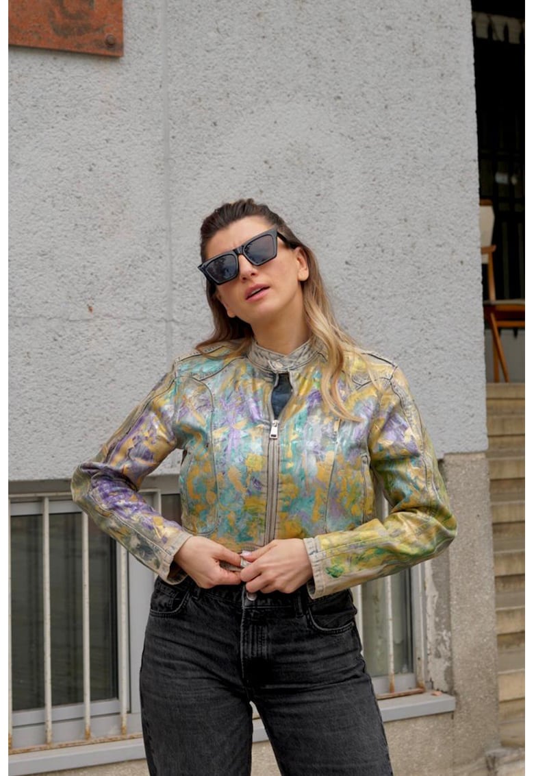 Jacheta pictata manual - cu fermoar