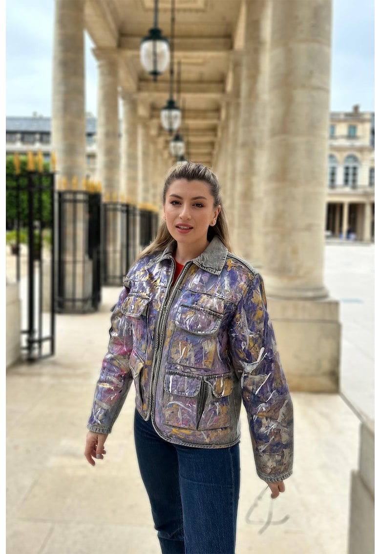 Jacheta pictata manual - cu fermoar