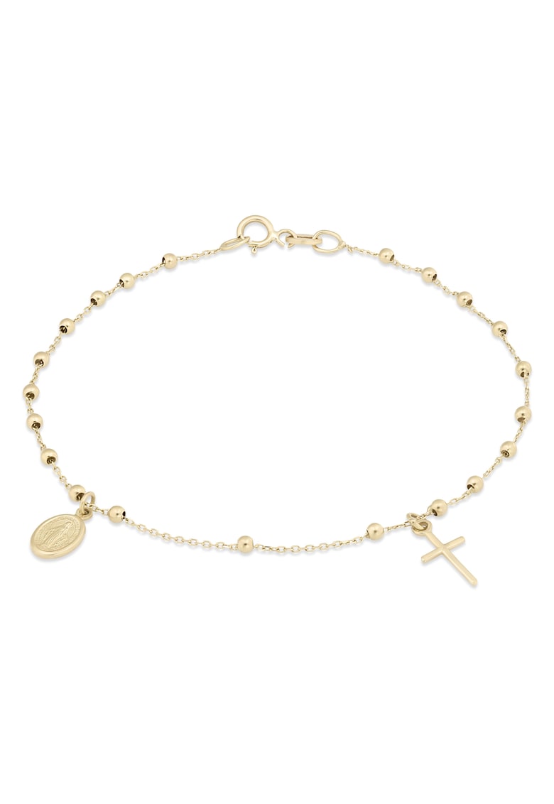 Bratara Rozariu din Aur Galben de 18 kt cu Icoana si Cruciulita - 1.95g