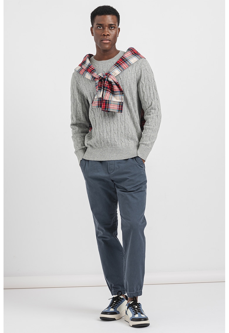 Pulover lejer cu model torsade