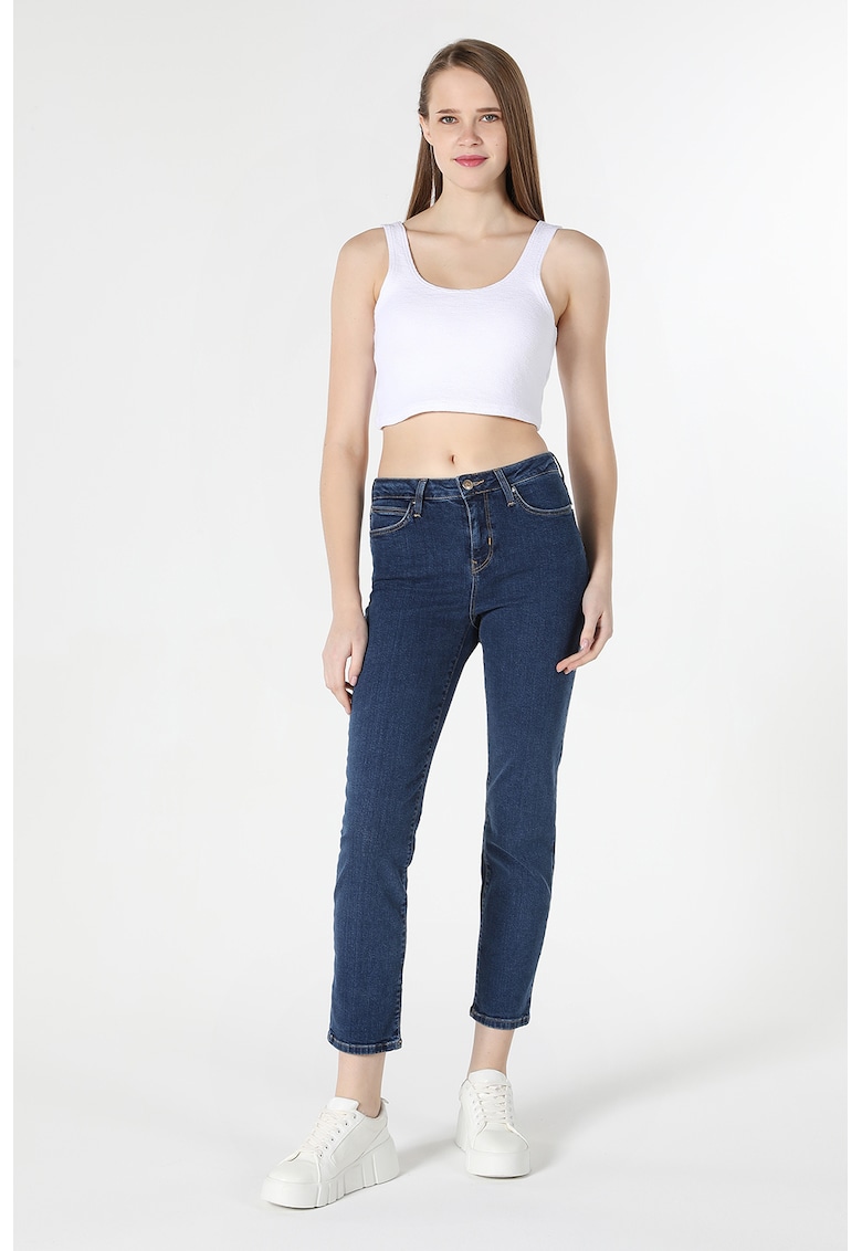 Blugi skinny cu talie medie