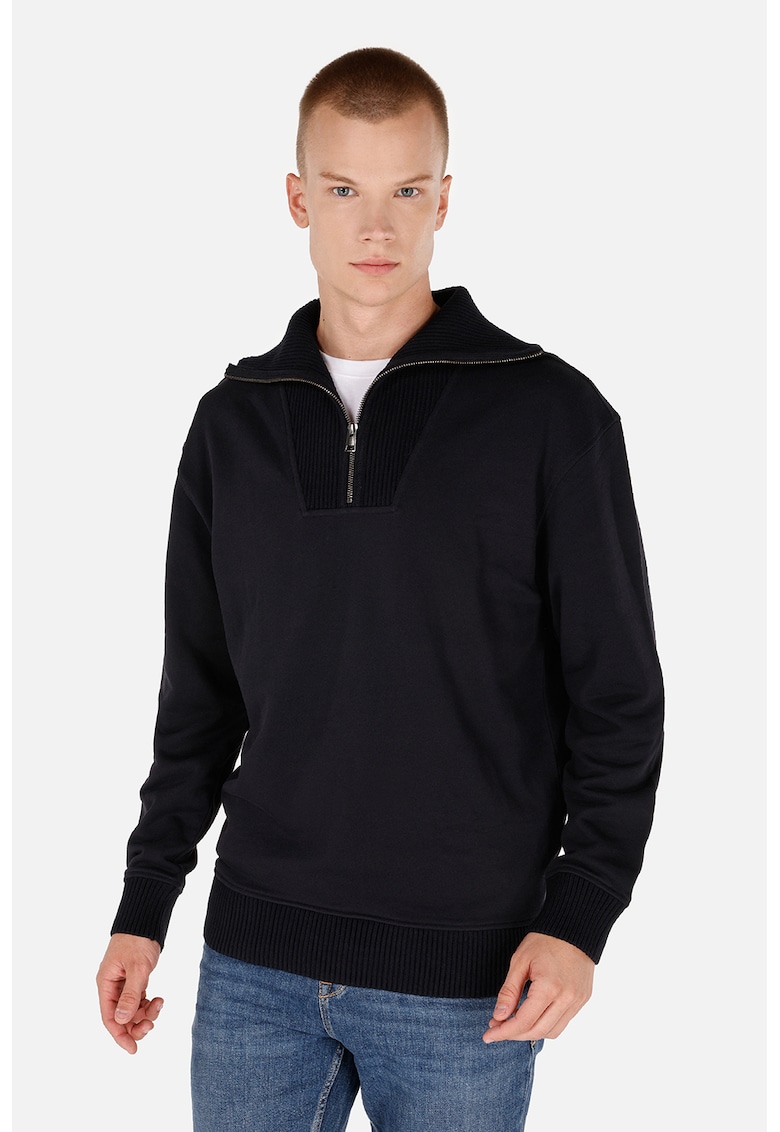 Bluza de trening de bumbac cu fenta cu fermoar