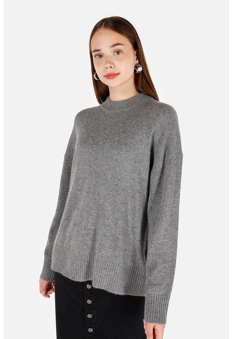 Pulover din amestec de lana cu maneci cazute