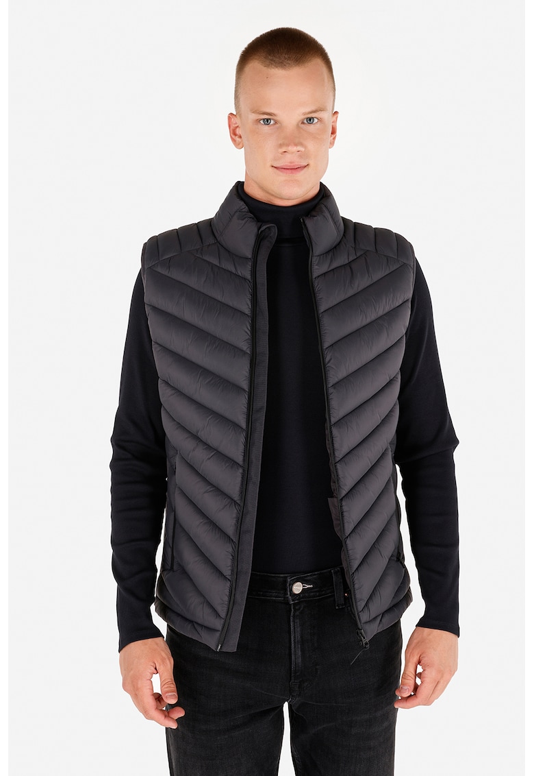 Vesta slim-fit cu fermoar