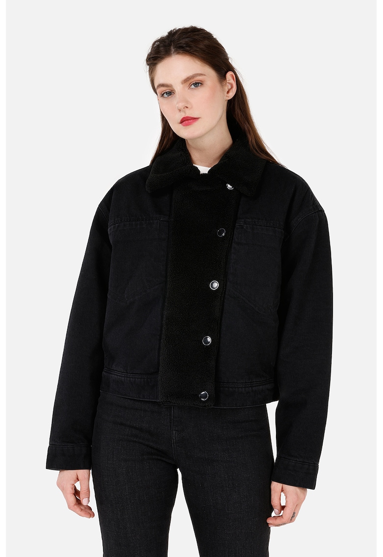 Jacheta crop cu maneci cazute