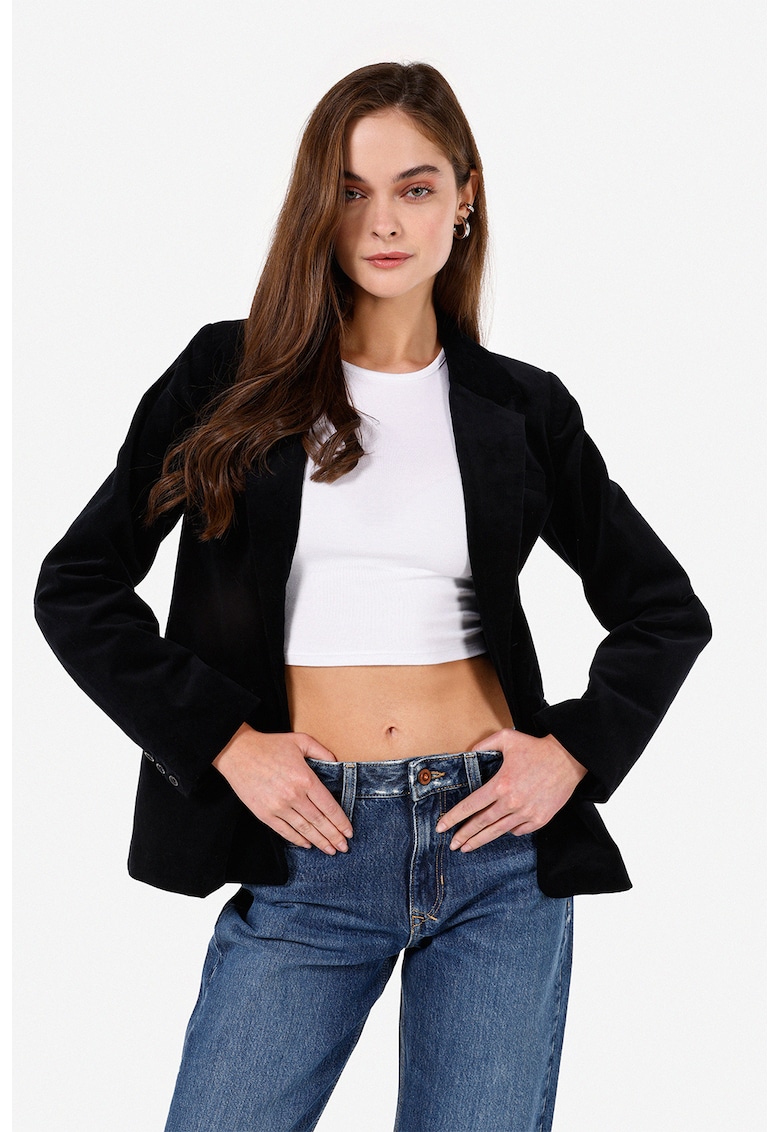 Sacou cambrat cu model uni