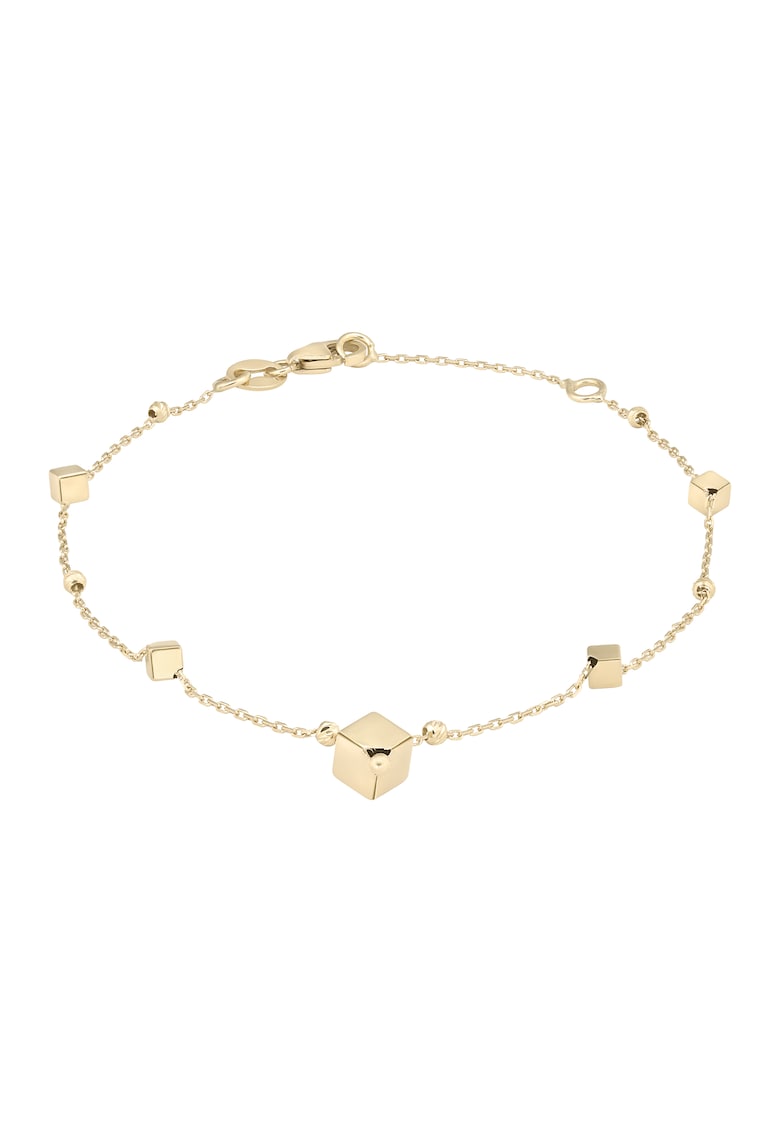 Bratara din Aur Galben de 18 kt cu Bile Diamantate si Cuburi - 1.42g
