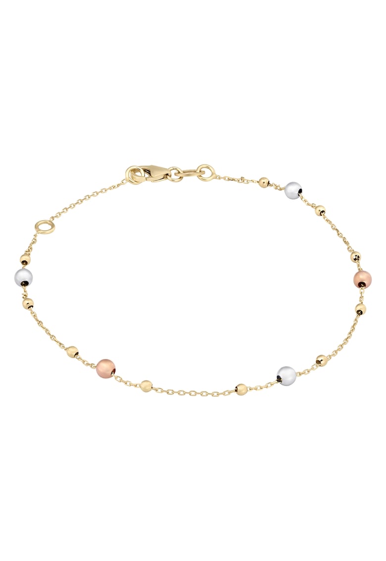 Bratara din Aur Galben de 18 kt cu Bile Albe - Galbene si Roz - 1.20g