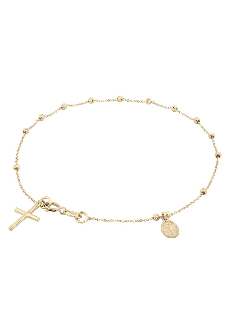 Bratara Rozariu din Aur Galben de 18 kt cu Bile Diamantate - 1.50g