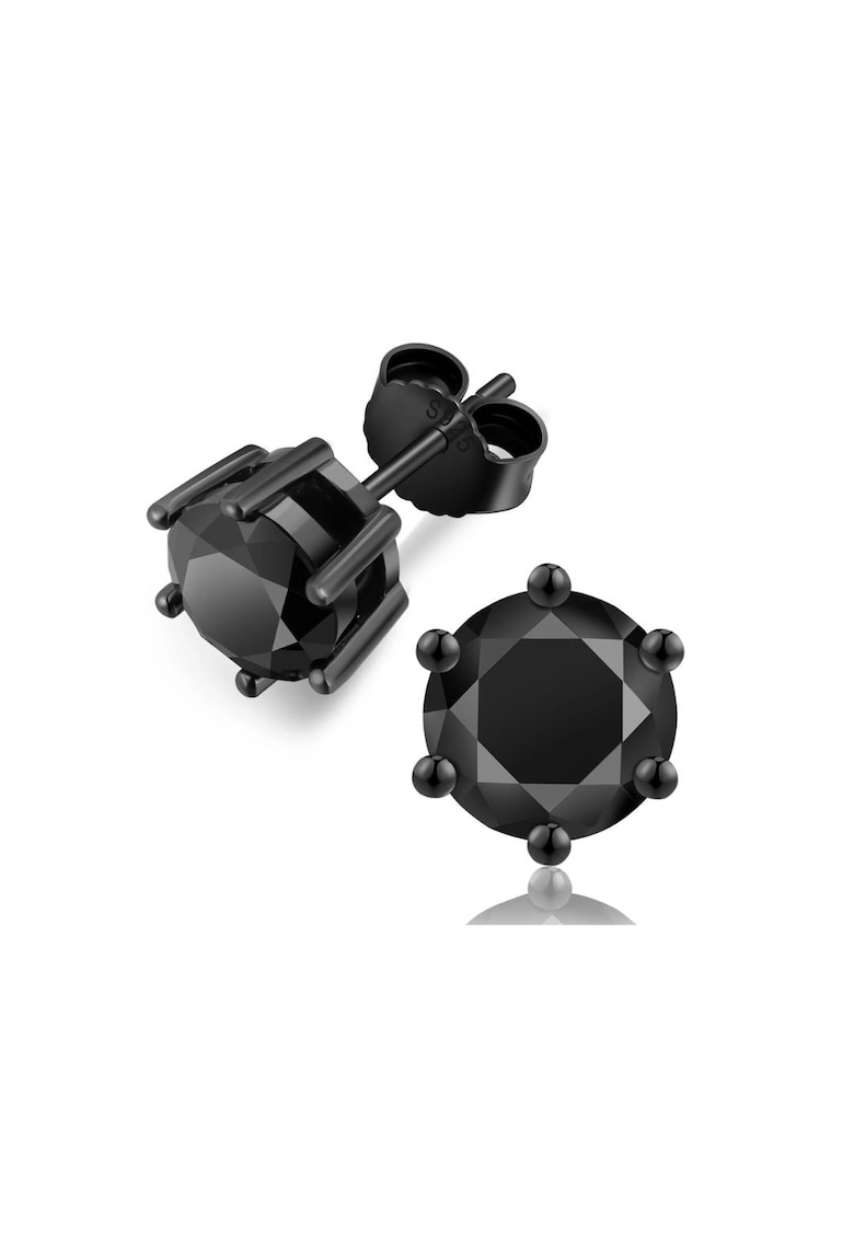 Cercei Moissanite Full Black 1ct - 6.5mm - Argint 925