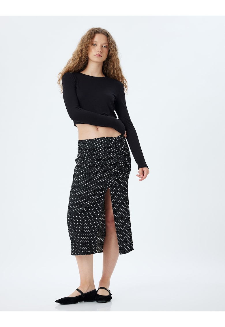 Fusta midi cu buline