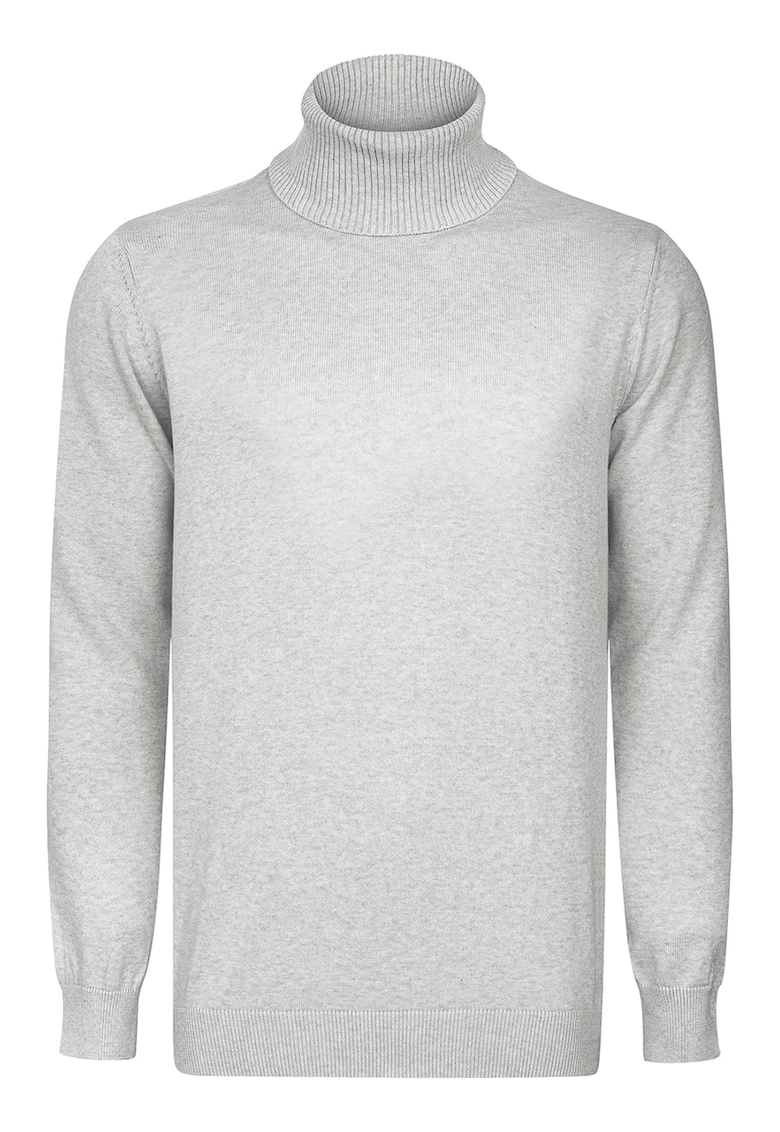 Pulover de bumbac cu guler inalt