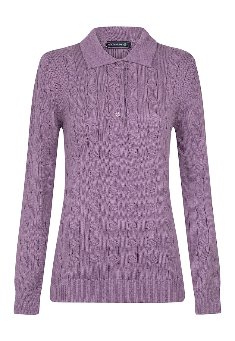 Pulover polo cu model torsade