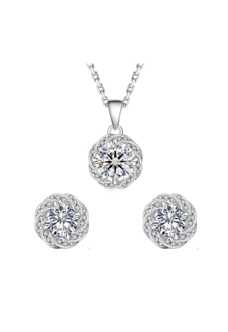 Set Luxuria cu Moissanite - pentru femei - Argintiu