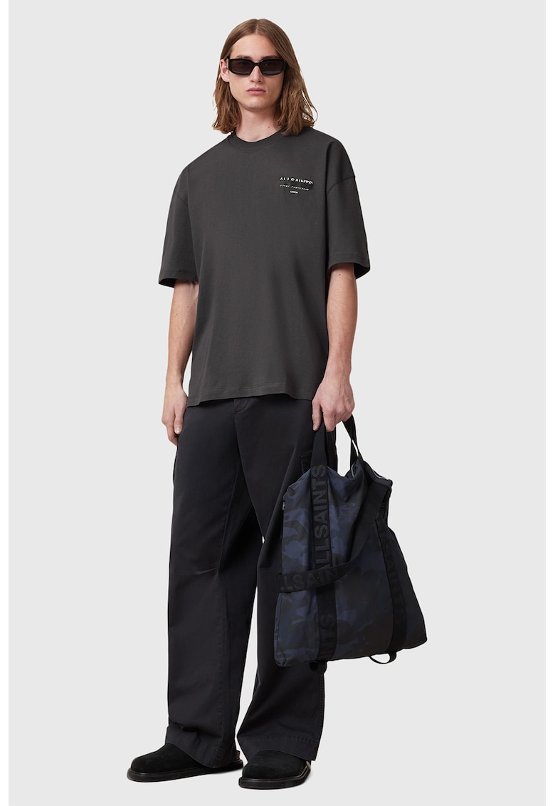 Tricou supradimensionat de bumbac organic Redact - Negru stins