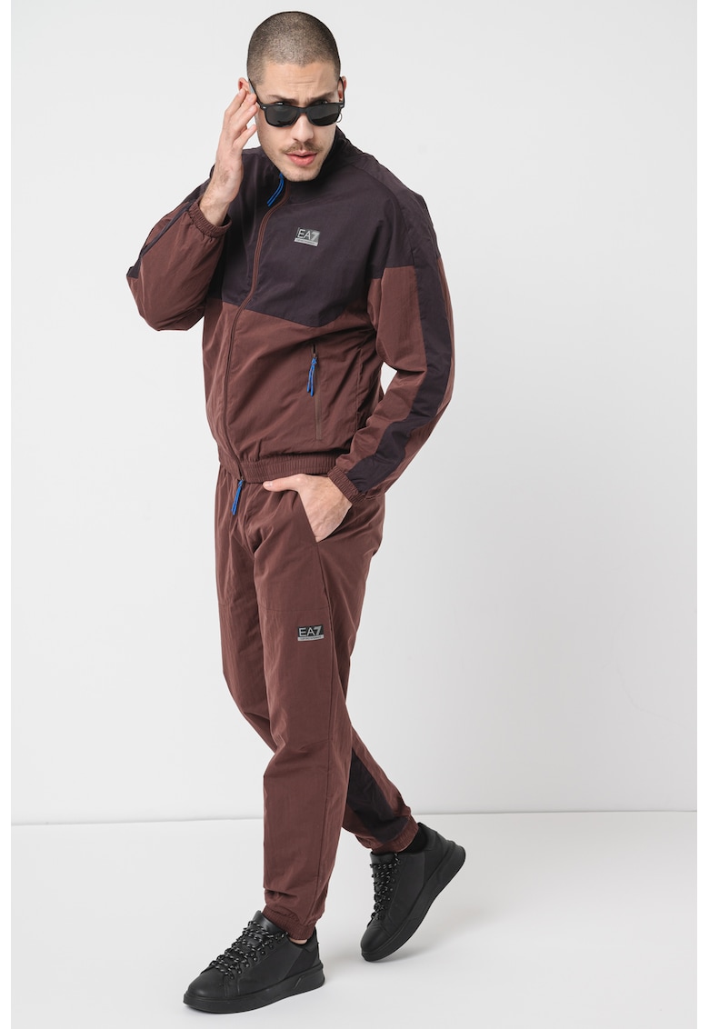 Trening cu fermoar si model colorblock