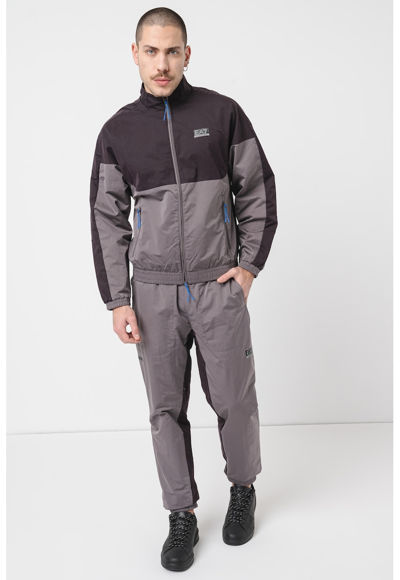 Trening cu fermoar si model colorblock