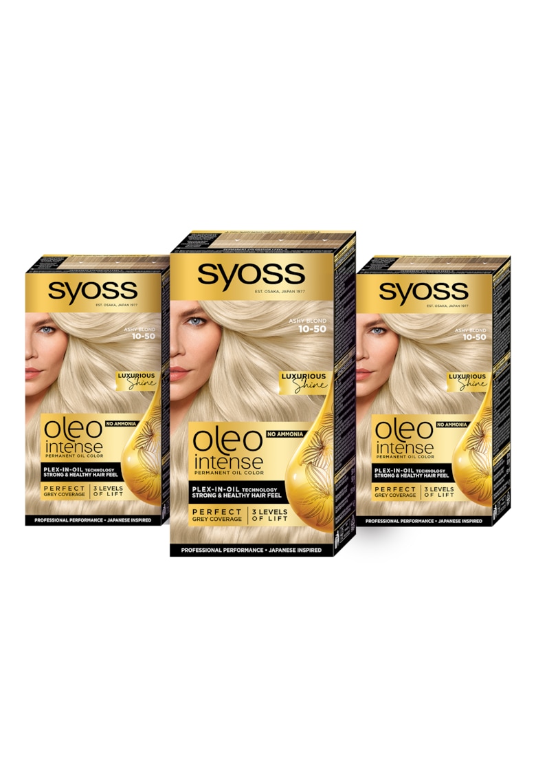 Pachet: 3 x Vopsea de par permanenta fara amoniac Color Oleo Intense - 115 ml - 10-50
