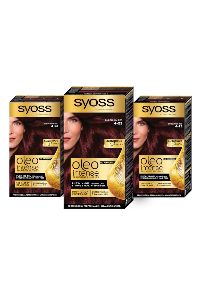 Pachet: 3 x Vopsea de par permanenta fara amoniac Color Oleo Intense - 115 ml - 4-23