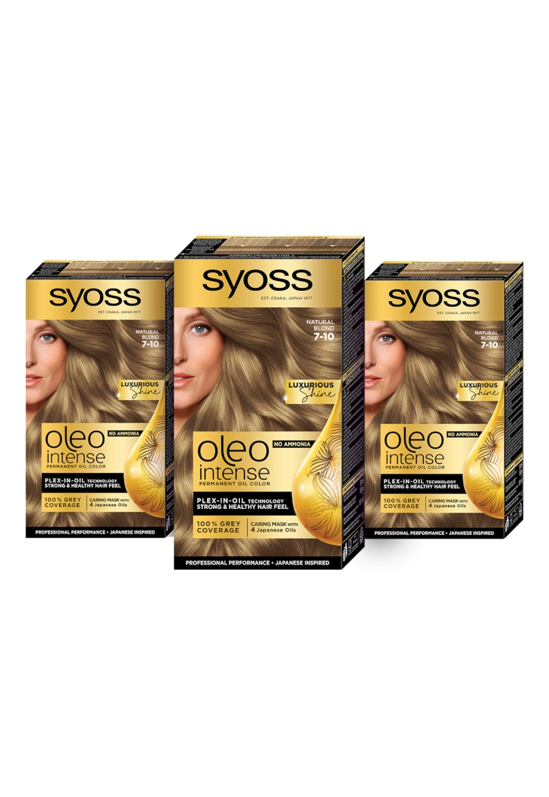 Pachet: 3 x Vopsea de par permanenta fara amoniac Color Oleo Intense - 115 ml - 7-10