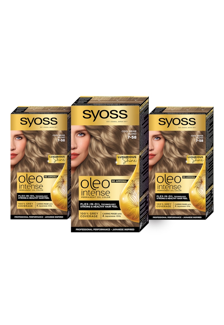 Pachet: 3 x Vopsea de par permanenta fara amoniac  Color Oleo Intense - 115 ml