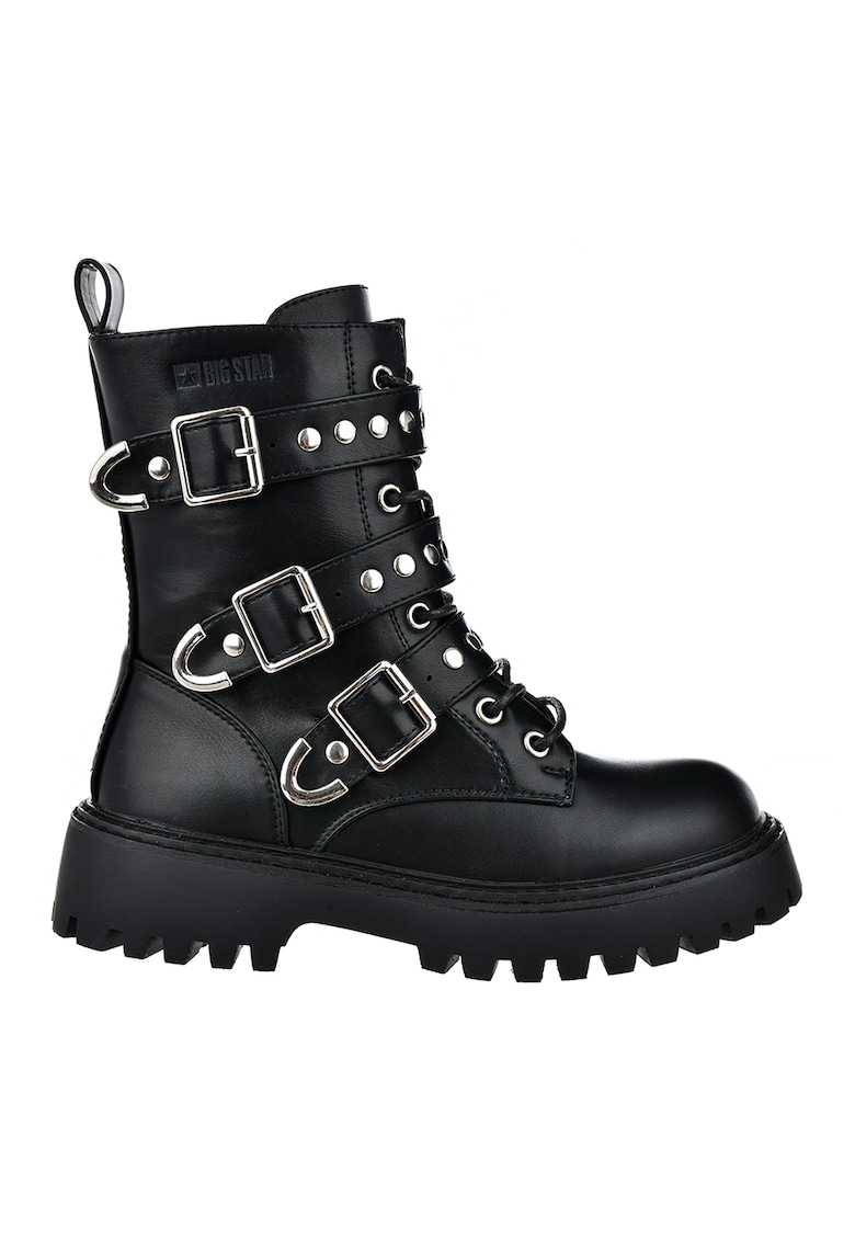 Big Star Ghete din piele ecologica cu model cu catarama - Negru