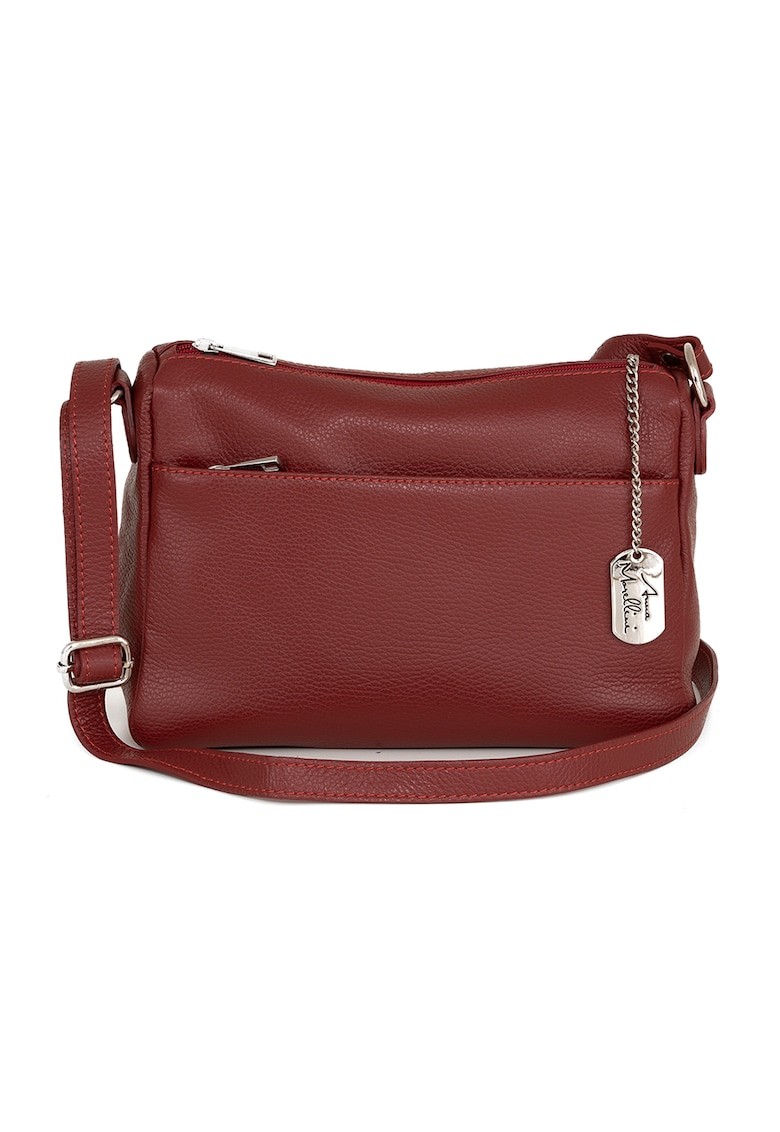 Geanta crossbody din piele cu fermoar