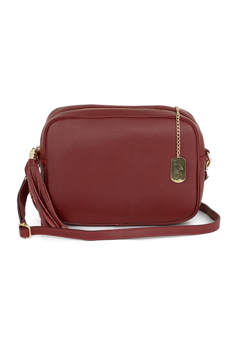 Geanta crossbody de piele cu bareta detasabila