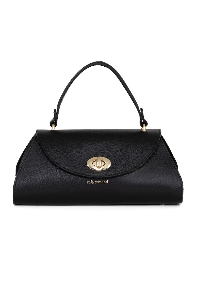 Geanta de piele cu maner Bardelli - Negru